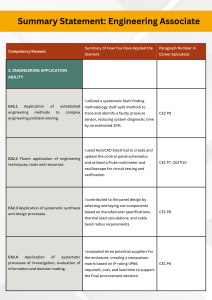 Detailed breakdown of professional attributes and engineering application ability in the Engineering Associate summary