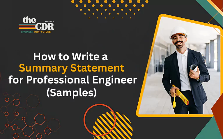 Guide on how to write a summary statement for professional engineer with a worker's image