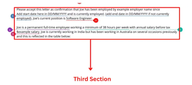 Third Section (Paragraph Format) of ACS Employment Reference Letter